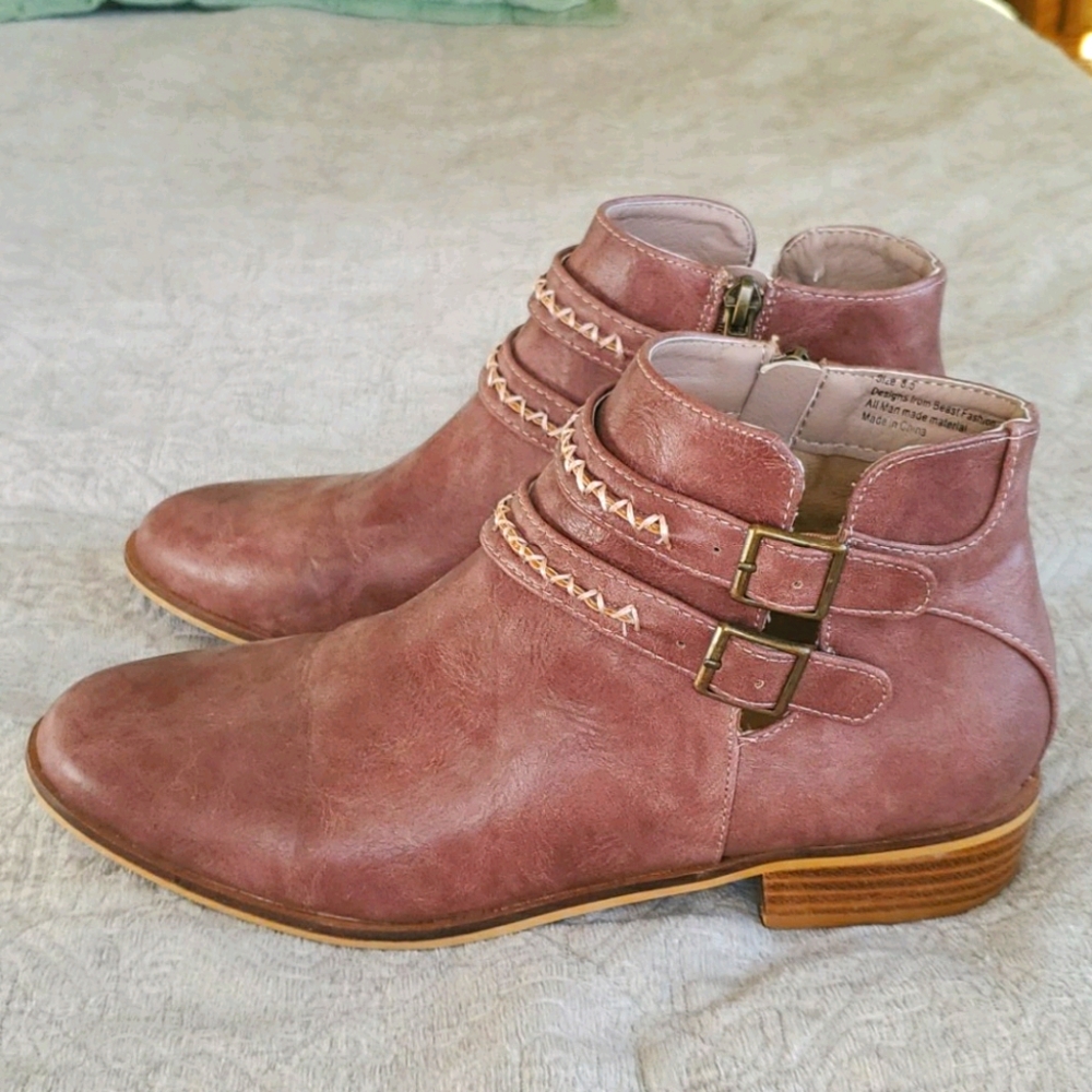 Beast Fashion Vegan Leather Booties, 8.5